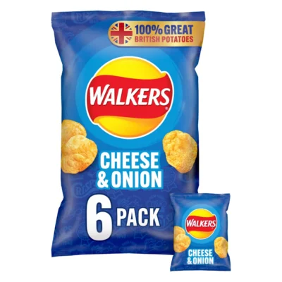 Walkers Cheese & Onion Multipack Crisps 6 Pack